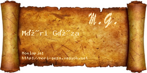 Móri Géza névjegykártya
