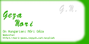 geza mori business card
